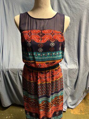 Eyeshadow Sleeveless Boho Print Dress – Size Small